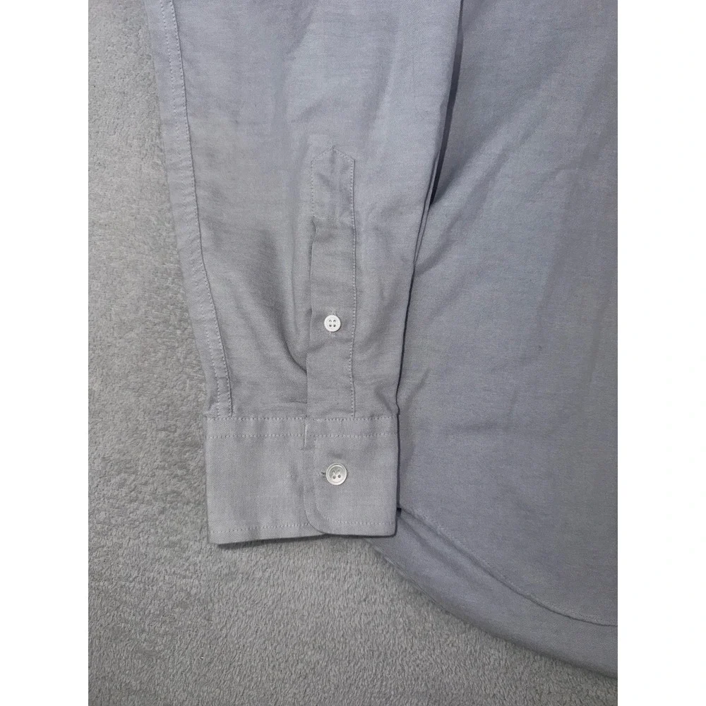 Oakbrook Mens 15.5X34 Gray Button Down Dress Shirt Long Sleeve Cotton‎ Blend